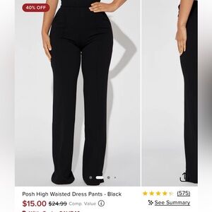 Fashion Nova Black High-Waisted Dress Pants - Size XL